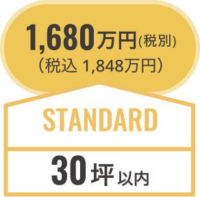 standard30坪以内/税別1680万円（税込1848万円）